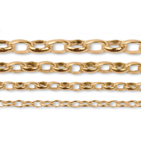 9ct Yellow Gold - Oval Belcher - Chain Roll