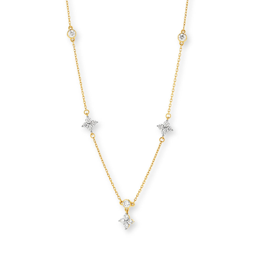 9ct Yellow Gold | 0.9ct GH/SI - Clover Diamond Necklace