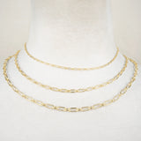 9ct Yellow Gold - Paperclip Figaro - Necklace Chain