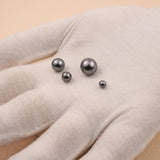 Half Drilled - Round Black Pearls