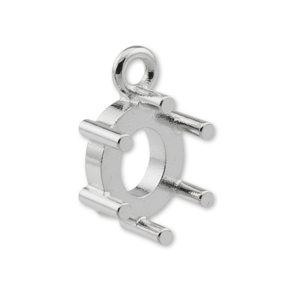 9ct White Gold - Oval Prong Setting