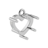 18ct White Gold - Heart Prong Setting