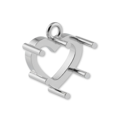 18ct White Gold - Heart Prong Setting