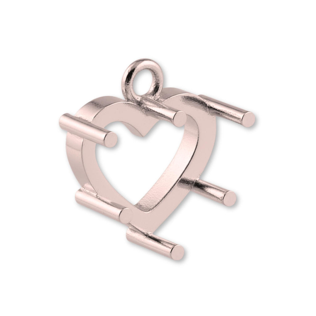18ct Rose Gold - Heart Prong Setting