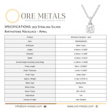 925 Sterling Silver - April Birthstone Necklace | White Topaz