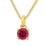 9ct Yellow Gold | Pink Tourmaline - October Birthstone Necklace