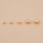 Half Drilled - Peach Pink Button Pearls