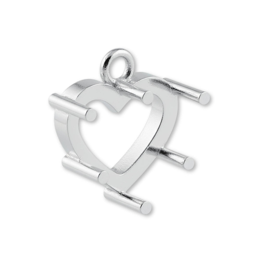 925 Sterling Silver - Heart Prong Setting