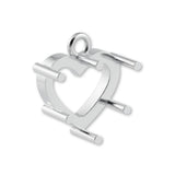 925 Sterling Silver - Heart Prong Setting