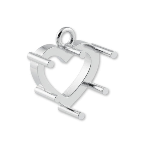 925 Sterling Silver - Heart Prong Setting