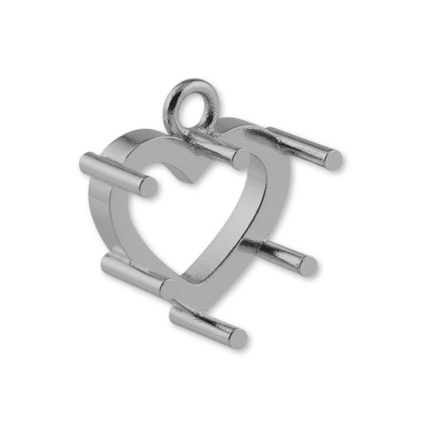 950 Platinum - Heart Prong Setting