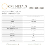 925 Sterling Silver - Diamond Cut Paperclip - Chain Roll