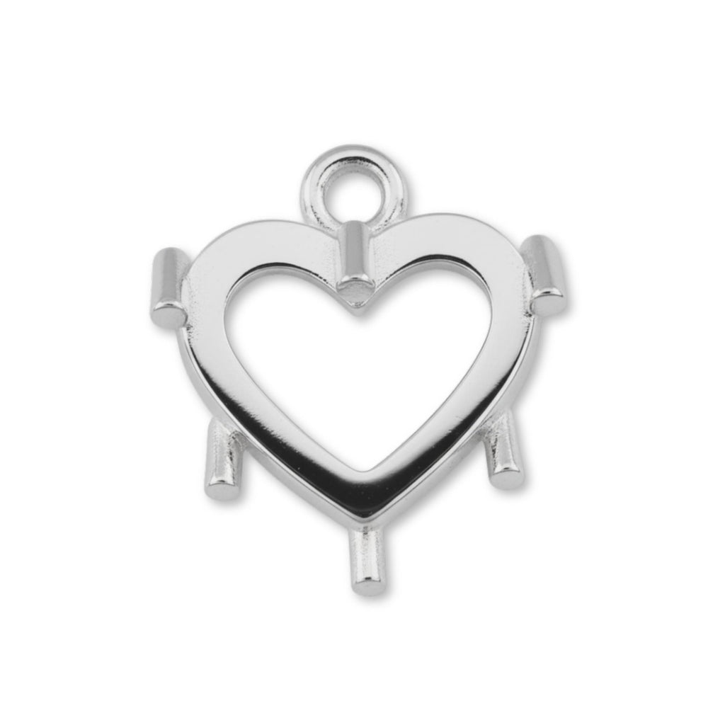 18ct White Gold - Heart Prong Setting