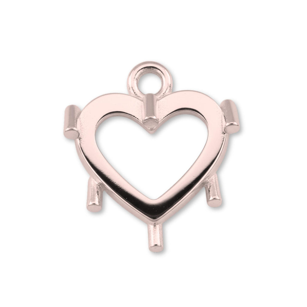 18ct Rose Gold - Heart Prong Setting