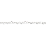 925 Sterling Silver - Heart - Bracelet Chain