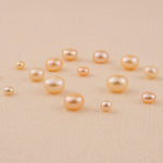 Half Drilled - Peach Pink Button Pearls