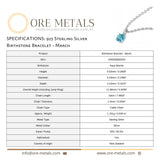 925 Sterling Silver | Aquamarine - March Birthstone Bracelet