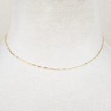 9ct Yellow Gold - Diamond Cut Paperclip - Necklace Chain