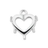 925 Sterling Silver - Heart Prong Setting