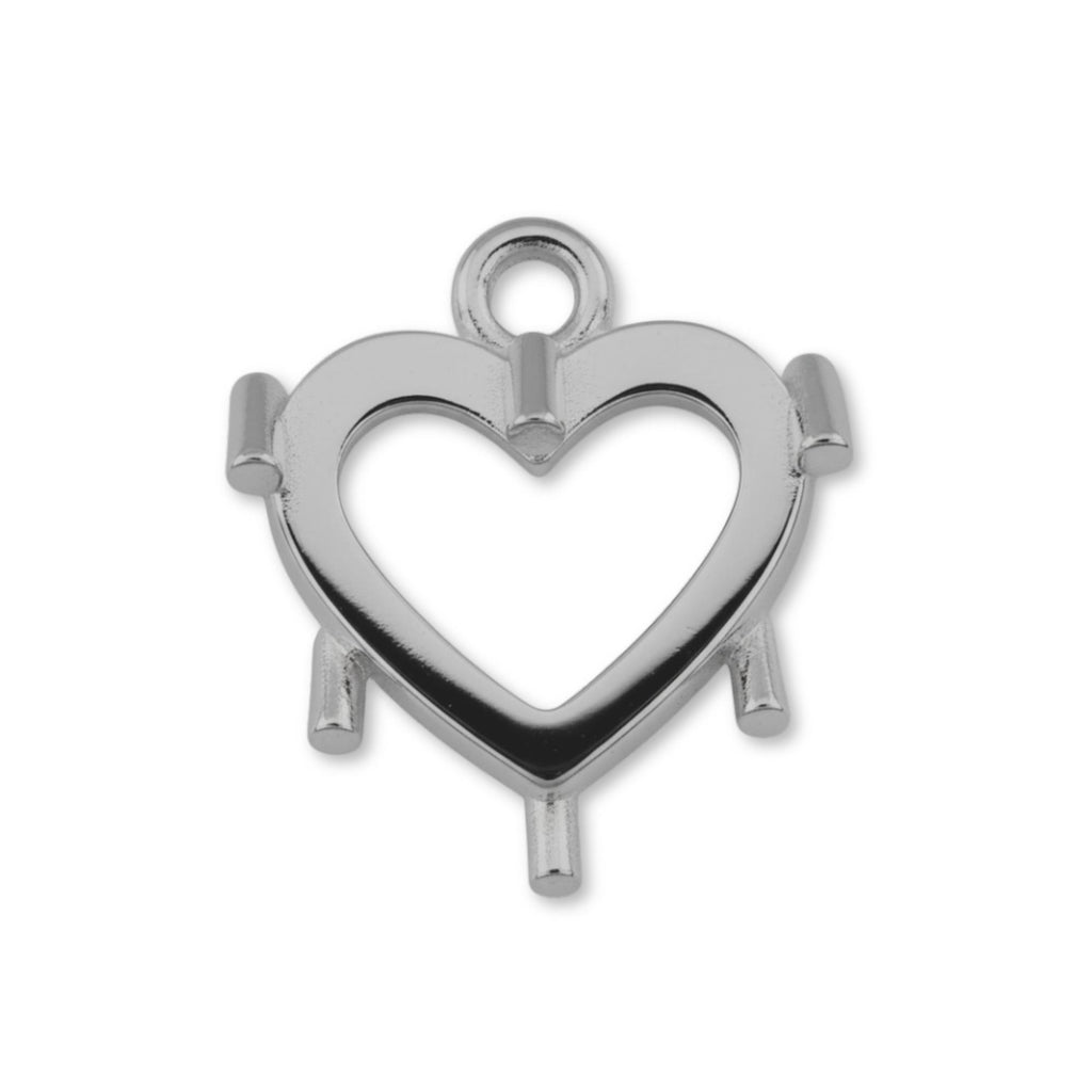 950 Platinum - Heart Prong Setting