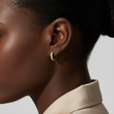 18ct Yellow Gold | 0.1ct GH/SI - Pillowed Diamond Hoop Earrings