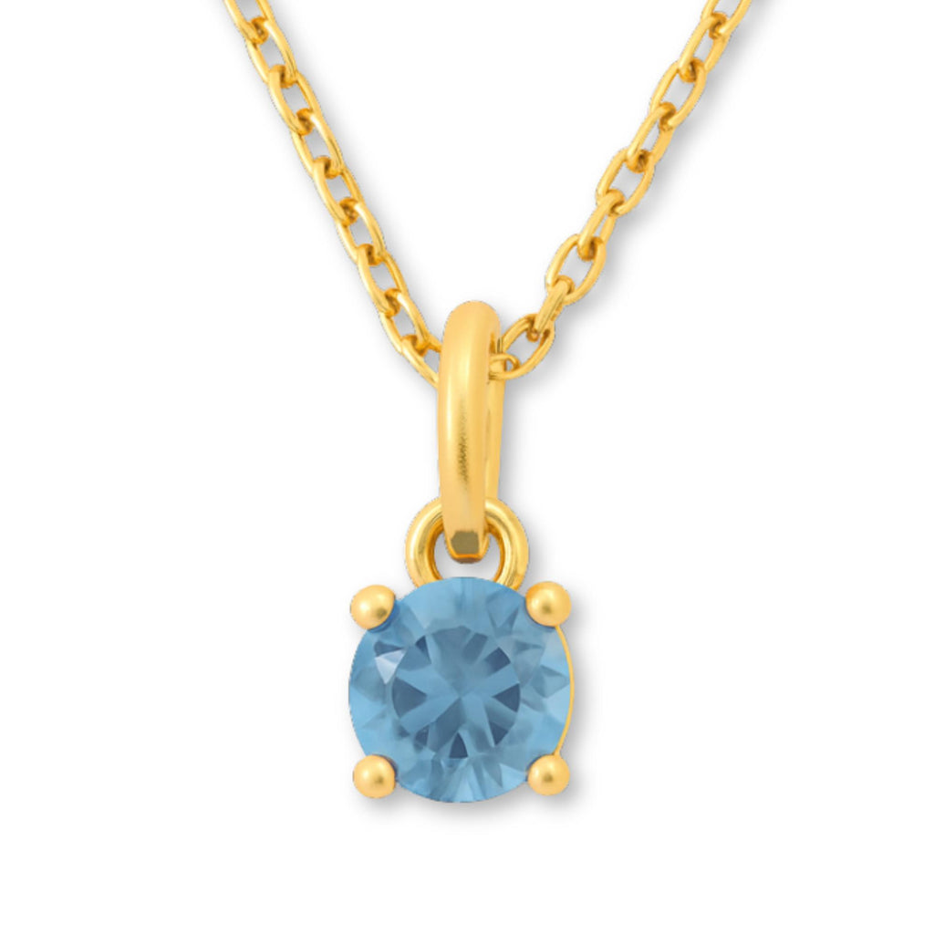 9ct Yellow Gold | Blue Topaz - December Birthstone Necklace