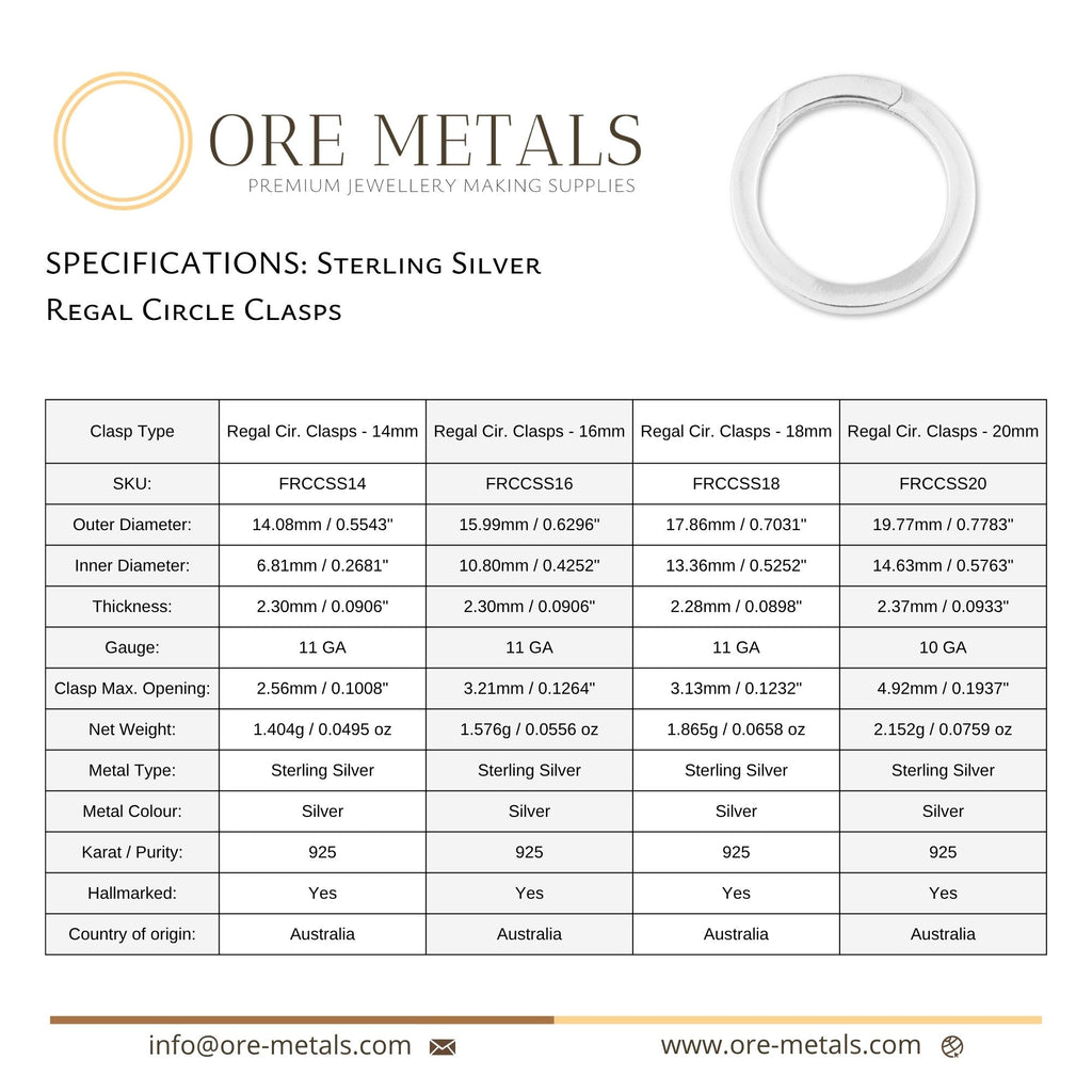 925 Sterling Silver - Regal Circle Clasp