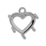 950 Platinum - Heart Prong Setting