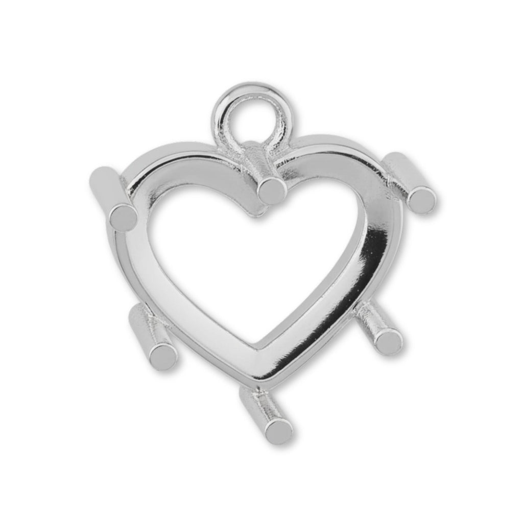 18ct White Gold - Heart Prong Setting