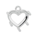 925 Sterling Silver - Heart Prong Setting