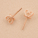 9ct Rose Gold - Threaded Post Butterflies