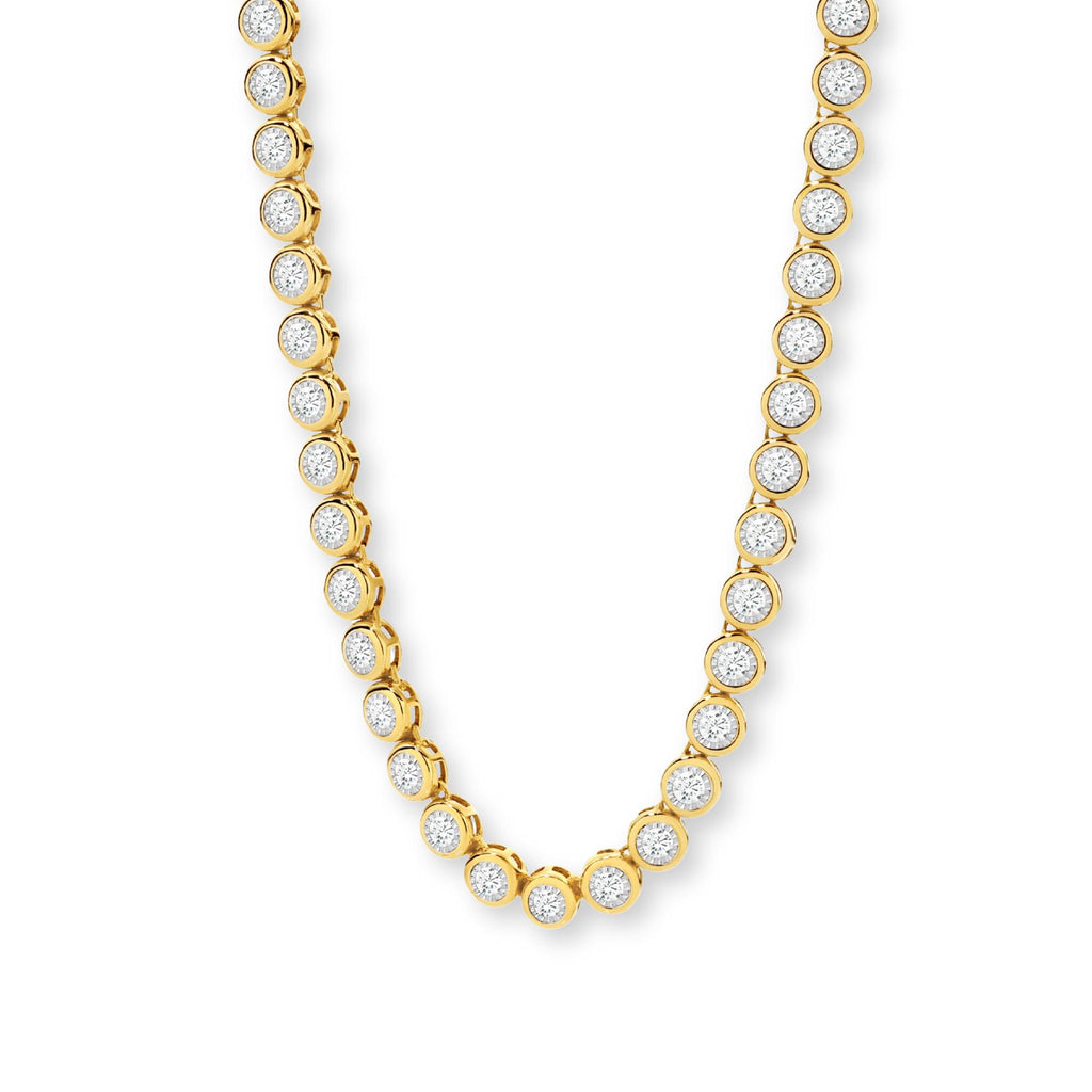 18ct Yellow Gold | 2.15ct GH/SI - Bezel Diamond Tennis Necklace