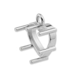 18ct White Gold - Heart Prong Setting