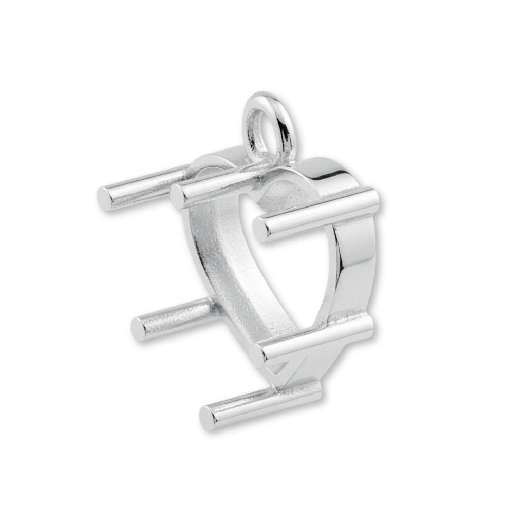 925 Sterling Silver - Heart Prong Setting