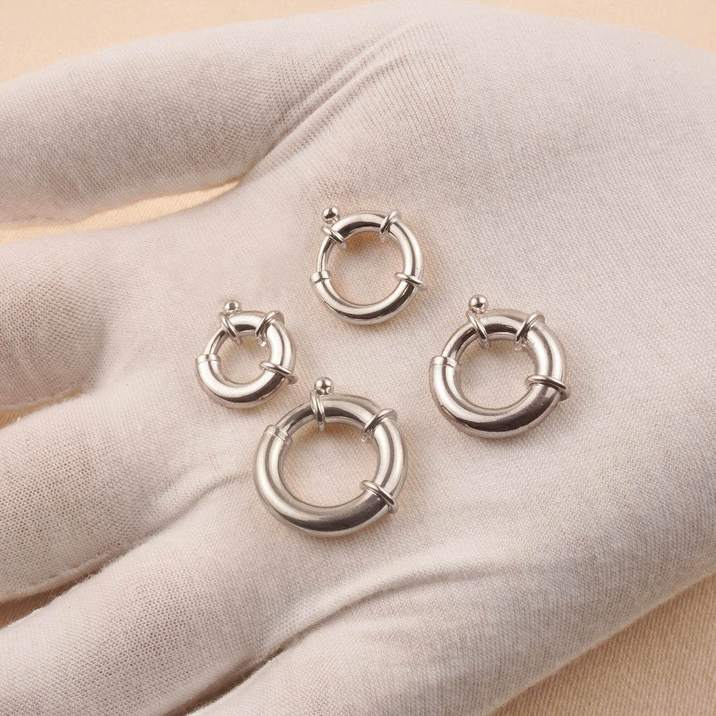 Long Spring Ring 925 Sterling Silver - Large Spring Ring