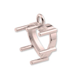 18ct Rose Gold - Heart Prong Setting