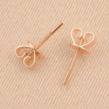 18ct Rose Gold - Threaded Post Butterflies