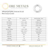 925 Sterling Silver - Mini Circle Clasp