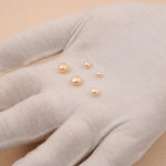 Half Drilled - Peach Pink Button Pearls