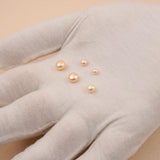 Half Drilled - Peach Pink Button Pearls