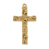 24ct Pure Gold - Swirl Crucifix Charm