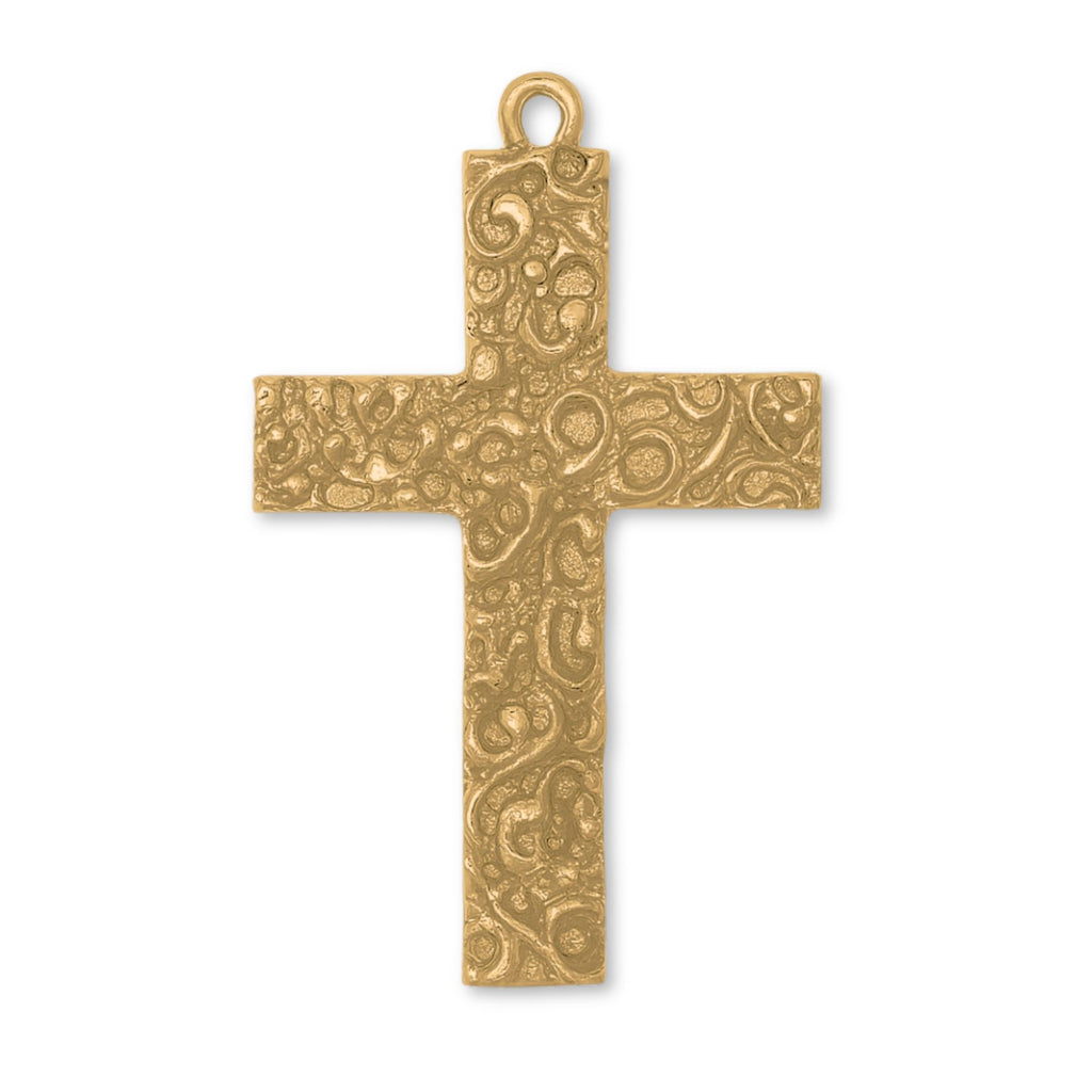 24ct Pure Gold - Scrollwork Crucifix Charm