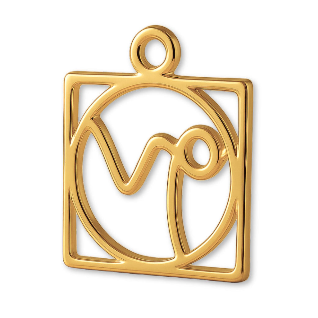 24ct Pure Gold - Capricorn Zodiac Square Charm