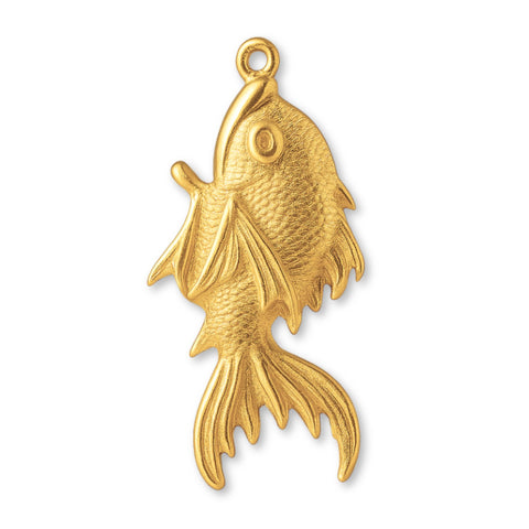 24ct Pure Gold - Leaping Koi Fish Charm
