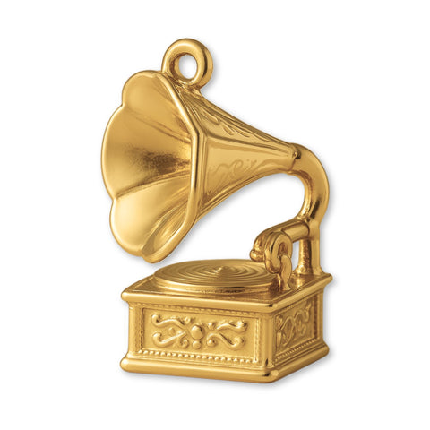 24ct Pure Gold - Gramophone Record Player Charm
