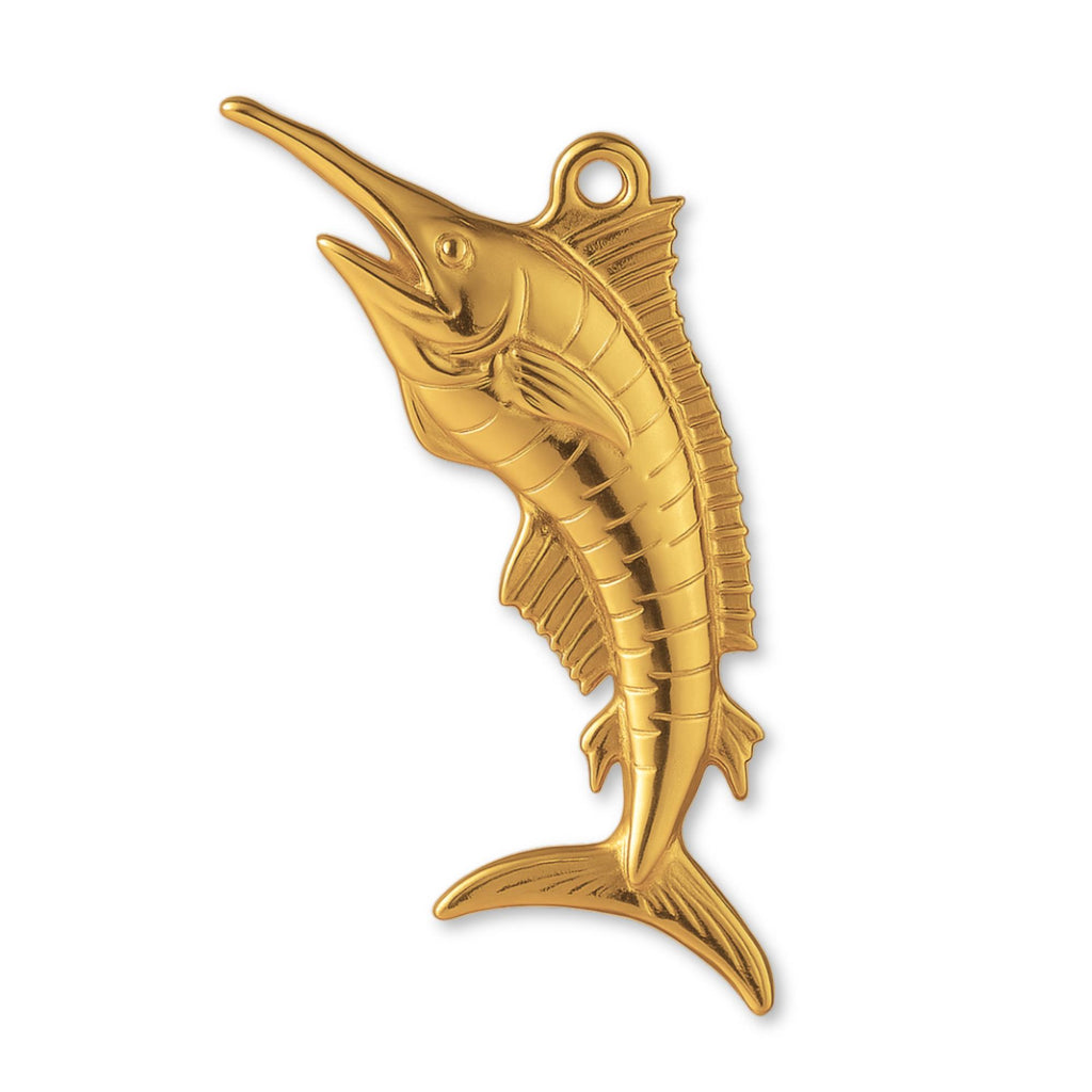 24ct Pure Gold - Jumping Swordfish Charm