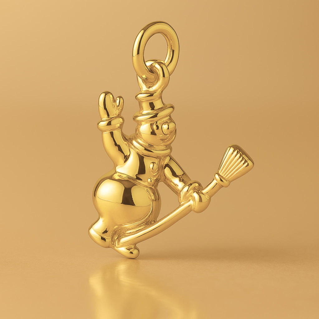 24ct Pure Gold - Flying Snowman Charm