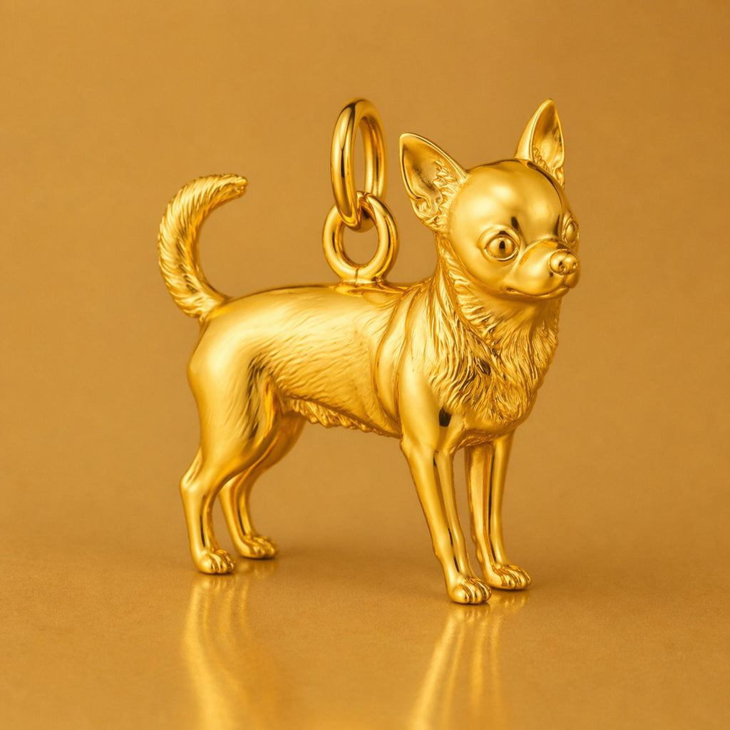 24ct Pure Gold - Chihuahua Dog Charm