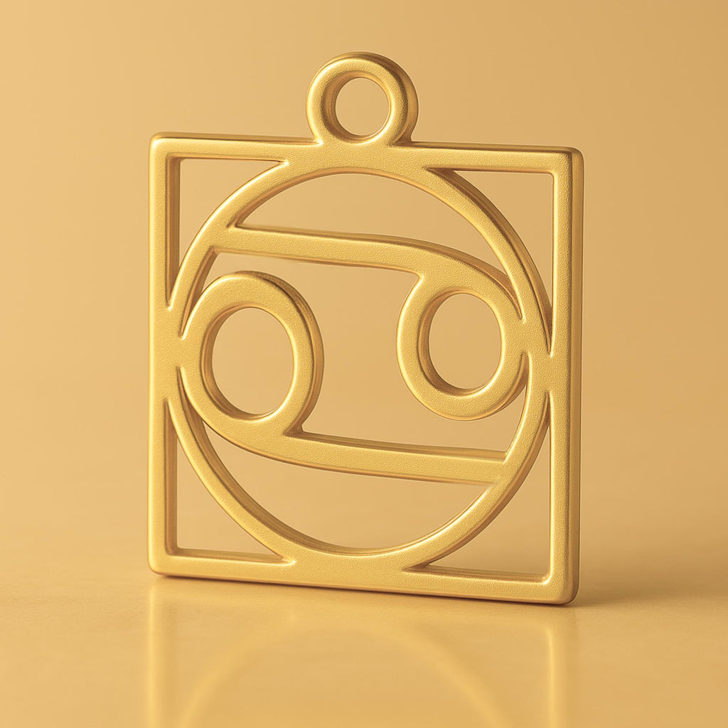 24ct Pure Gold - Cancer Zodiac Square Charm
