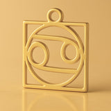 24ct Pure Gold - Cancer Zodiac Square Charm